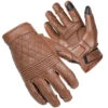 Cortech Scrapper Diamond Quilted Short Cuff Leather Gloves - Brown -Cycling Apparel Store 8362 0114 03 50098.1573583219