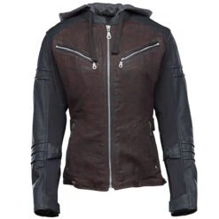 Speed And Strength Street Savvy Women's Leather/Textile Jacket - Oxblood/Black -Cycling Apparel Store 880702StrtSavyJktOxBlkFront 36667.1532456021