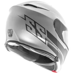 Speed And Strength SS4100 SS Logo Modular Helmet - Satin Silver -Cycling Apparel Store 884858SS4100LogoWhtBck 71280.1560966402
