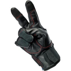 Biltwell Belden Leather Gloves - Black Redline -Cycling Apparel Store Biltwell Belden Leather Gloves Black Redline Stitch 10 65975.1569525208