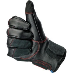 Biltwell Belden Leather Gloves - Black Redline -Cycling Apparel Store Biltwell Belden Leather Gloves Black Redline Stitch 11 18849.1569525208