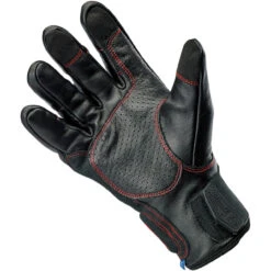 Biltwell Belden Leather Gloves - Black Redline -Cycling Apparel Store Biltwell Belden Leather Gloves Black Redline Stitch 1 61784.1569525215