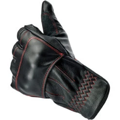 Biltwell Belden Leather Gloves - Black Redline -Cycling Apparel Store Biltwell Belden Leather Gloves Black Redline Stitch 2 25487.1569525208