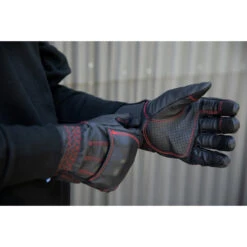 Biltwell Belden Leather Gloves - Black Redline -Cycling Apparel Store Biltwell Belden Leather Gloves Black Redline Stitch 4 65892.1569525211