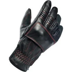 Biltwell Belden Leather Gloves - Black Redline -Cycling Apparel Store Biltwell Belden Leather Gloves Black Redline Stitch 9 62436.1569525209