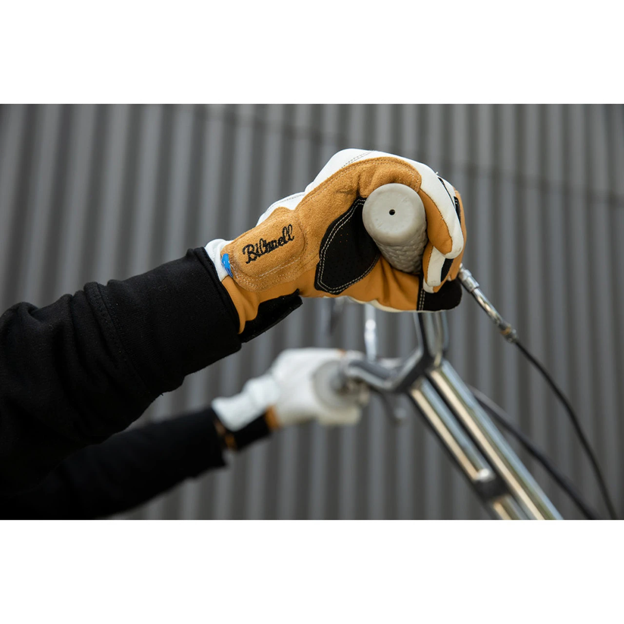 Biltwell Belden Leather Gloves - Cement/Yellow 10 Biltwell Belden Leather Gloves - Cement/Yellow - Image 8