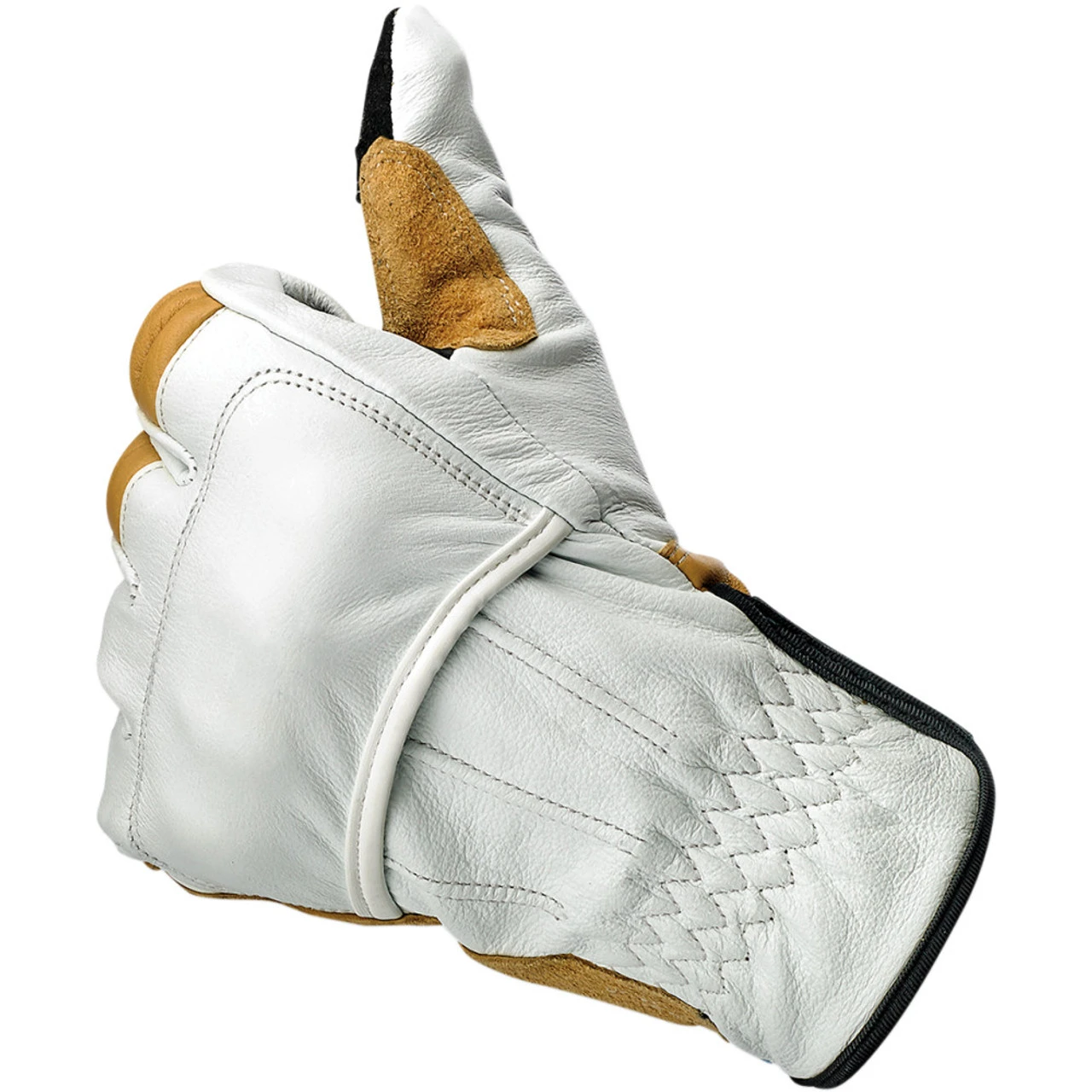 Biltwell Belden Leather Gloves - Cement/Yellow 7 Biltwell Belden Leather Gloves - Cement/Yellow - Image 5