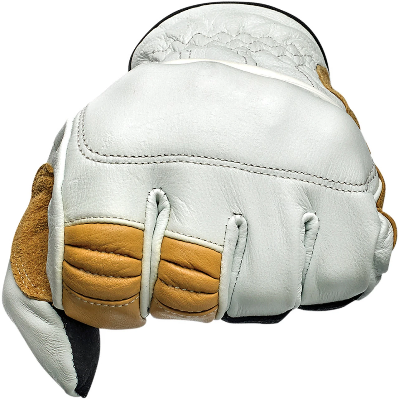 Biltwell Belden Leather Gloves - Cement/Yellow 5 Biltwell Belden Leather Gloves - Cement/Yellow - Image 3