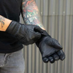 Biltwell Borrego CE Leather Gloves - Black/Black -Cycling Apparel Store Biltwell Borrego Gloves Black Black 8 83284.1566998022