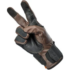 Biltwell Borrego CE Leather Gloves - Chocolate -Cycling Apparel Store Biltwell Borrego Gloves Chocolate Black 5 67726.1567006294