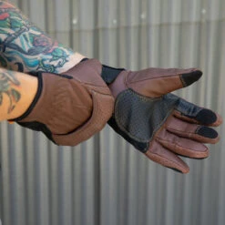 Biltwell Borrego CE Leather Gloves - Chocolate -Cycling Apparel Store Biltwell Borrego Gloves Chocolate Black 8 12781.1567006324