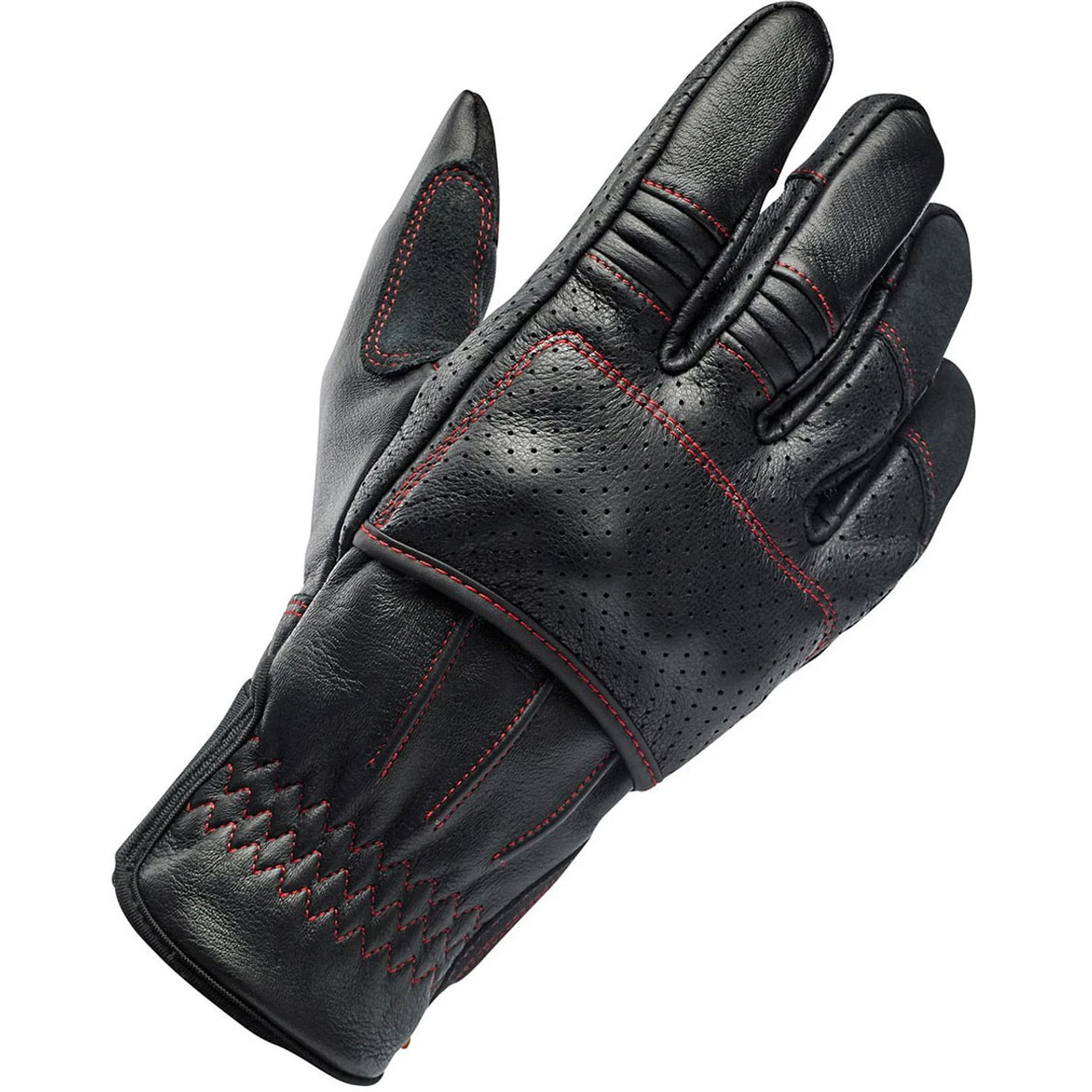 Biltwell Borrego CE Leather Gloves - Black/Red 11 Biltwell Borrego CE Leather Gloves - Black/Red - Image 9