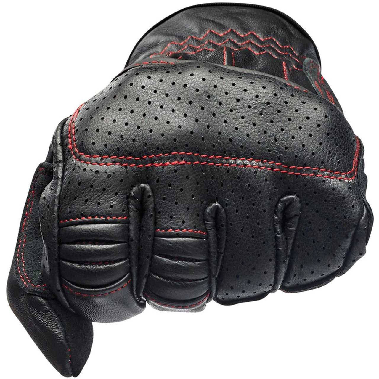 Biltwell Borrego CE Leather Gloves - Black/Red 6 Biltwell Borrego CE Leather Gloves - Black/Red - Image 4