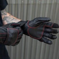 Biltwell Borrego CE Leather Gloves - Black/Red 16 Biltwell Borrego CE Leather Gloves - Black/Red -Cycling Apparel Store Biltwell Borrego Gloves Redline 6 01320.1567005278