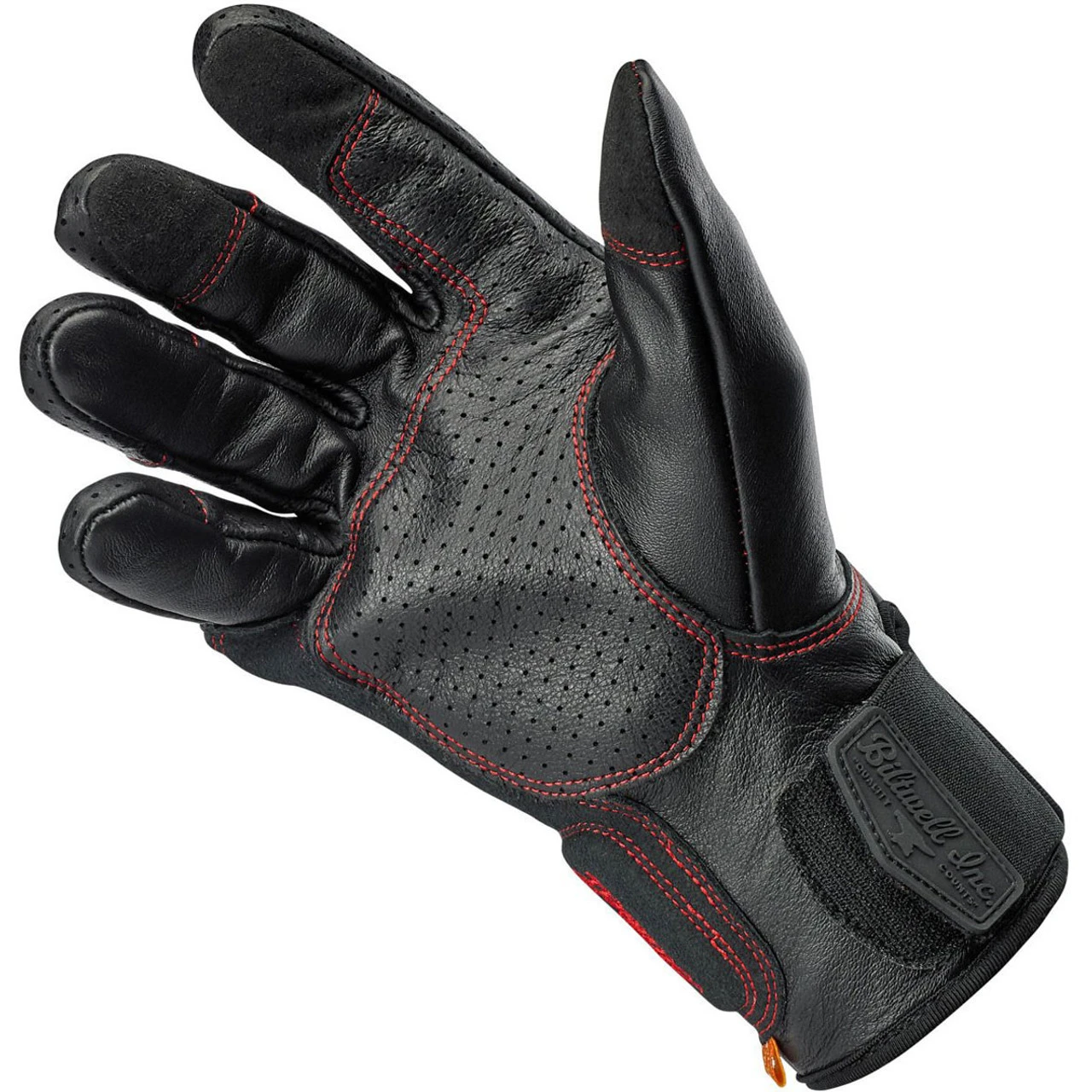 Biltwell Borrego CE Leather Gloves - Black/Red 4 Biltwell Borrego CE Leather Gloves - Black/Red - Image 2