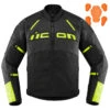 Icon Men's Contra 2 Leather Jacket - Hi-Viz -Cycling Apparel Store Contra2LeatherJacketHi VisYellowFront 66159.1579551779