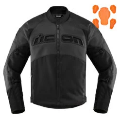 Icon Men's Contra 2 Perforated Leather Jacket - Stealth Black