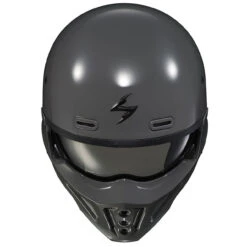 Scorpion Covert X Helmet - Cement Grey -Cycling Apparel Store CovertX GlossCement TopFront 49434.1573760313