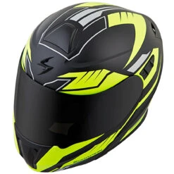 Scorpion EXO-GT920 Shuttle Modular Helmet - Neon -Cycling Apparel Store EXO GT920 Shuttle Black Neon top angle 63640.1509991462