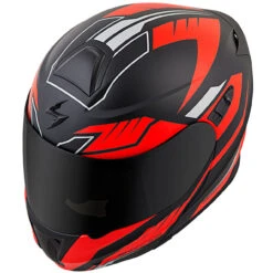Scorpion EXO-GT920 Shuttle Modular Helmet - Black/Red -Cycling Apparel Store EXO GT920 Shuttle Black Red top angle 77421.1509990960