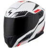 Scorpion EXO-GT920 Shuttle Modular Helmet - White/Black -Cycling Apparel Store EXO GT920 Shuttle White Red front angle2 56409.1509995903
