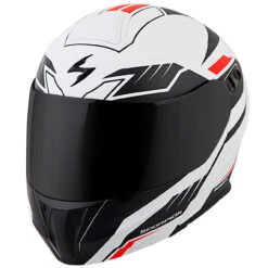 Scorpion EXO-GT920 Shuttle Modular Helmet - White/Black -Cycling Apparel Store EXO GT920 Shuttle White Red front angle 75531.1509995160
