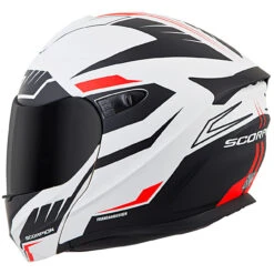 Scorpion EXO-GT920 Shuttle Modular Helmet - White/Black -Cycling Apparel Store EXO GT920 Shuttle White Red rear left 76241.1509995158