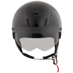 Scorpion EXO-C110 Solids Helmet -Cycling Apparel Store EXO C110 GBLK front visor copy 19416.1459433402