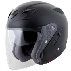 Scorpion EXO-CT220 Solids Helmet -Cycling Apparel Store EXO CT220 Mblack front angle left faceshield 45435.1459430045