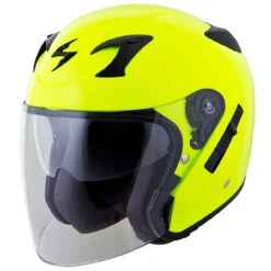 Scorpion EXO-CT220 Solids Helmet -Cycling Apparel Store EXO CT220 neon front angle left faceshield 85172.1459429839