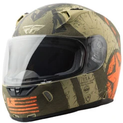 FLY Street Revolt FS Liberator Helmet - Matte Brown/Orange
