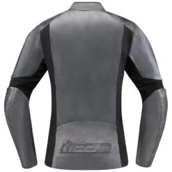 Icon Overlord Women's Leather Jacket - Charcoal -Cycling Apparel Store Icon WmnsOverlordLeatherCEJktCharcoalBack 21887.1550243773