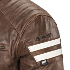 Joe Rocket Classic 92 Leather Jacket - Brown/Cream -Cycling Apparel Store Joe Rocket Classic 92 Jacket Brown Detail 33329.1522935046