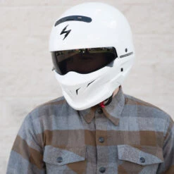Scorpion Covert White Convertible Helmet 16 Scorpion Covert White Convertible Helmet -Cycling Apparel Store Scorpion Covert Motorcycle Helmet White 1 07359.1508952225