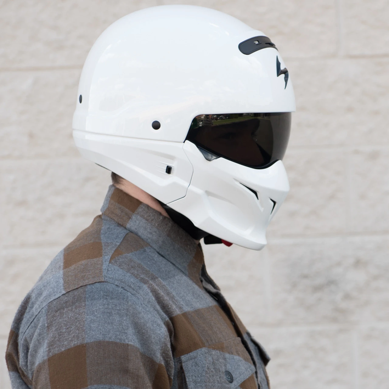 Scorpion Covert White Convertible Helmet 10 Scorpion Covert White Convertible Helmet - Image 8