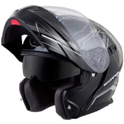 Scorpion EXO-GT920 Satellite Modular Helmet -Cycling Apparel Store Scorpion EXO GT920 Satellite Silver open 45677.1459949842