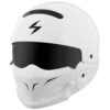 Scorpion Covert White Convertible Helmet 2 Scorpion Covert White Convertible Helmet -Cycling Apparel Store Scorpion covert white front angle1 39459.1508334370