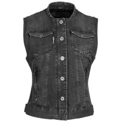 Speed And Strength Glory Daze Women's Denim Vest - Black -Cycling Apparel Store Speed and Strength Glory Daze Black Vest 2 74473.1500312912