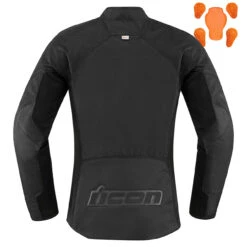 Icon Hooligan Women's Perforated Jacket - Black -Cycling Apparel Store WmnsHooliganPerfJacketStealthBack 43681.1579894793