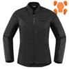 Icon Hooligan Women's Perforated Jacket - Black -Cycling Apparel Store WmnsHooliganPerfJacketStealthFront 38598.1579894796