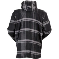 Z1R Timber Hooded Flannel Shirt - Black/Gray -Cycling Apparel Store Z1R Timber Flannel Hooded Shirt Black Gray Back 27723.1557765250