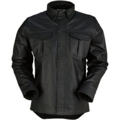 Z1R Motz Leather Moto Shirt - Black