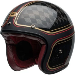 Bell Custom 500 Helmet - Carbon RSD Checkmate Matte/Gloss Black/Gold