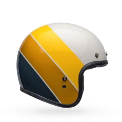 Bell Custom 500 Helmet - Riff Gloss Sand/Yellow -Cycling Apparel Store bell custom 500 culture classic open face motorcycle helmet riff gloss sand yellow 3 98001.1633101504