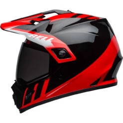 Bell MX-9 Adventure MIPS Helmet - Dash Gloss Black/Red/White -Cycling Apparel Store bell mx 9 adventure mips dirt helmet dash gloss black red white left 37541.1569850382