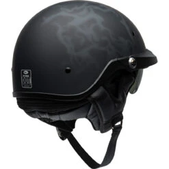 Bell Pit Boss Helmet - Flames Matte Black/Gray -Cycling Apparel Store bell pit boss cruiser helmet flames matte black gray back right 36537.1569509630