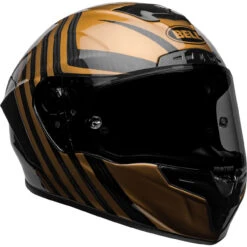 Bell Race Star Flex DLX Helmet - Gloss Black/Gold -Cycling Apparel Store bell race star flex dlx street helmet matte gloss black gold front right 00408.1609350974