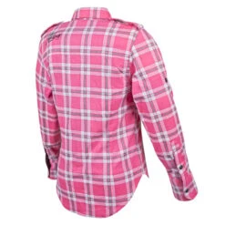 Speed And Strength Smokin Aces™ Women's Reinforced Moto Shirt -Cycling Apparel Store speedandstrength wsmokinaces flannel motorcycle shirt pnk back3qt 58229.1434736838
