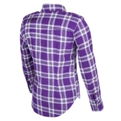Speed And Strength Smokin Aces™ Women's Reinforced Moto Shirt -Cycling Apparel Store speedandstrength wsmokinaces flannel motorcycle shirt prpl back3qt 66075.1434736837