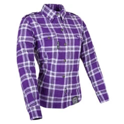 Speed And Strength Smokin Aces™ Women's Reinforced Moto Shirt -Cycling Apparel Store speedandstrength wsmokinaces flannel motorcycle shirt prpl frnt3qt 2 75998.1434736838
